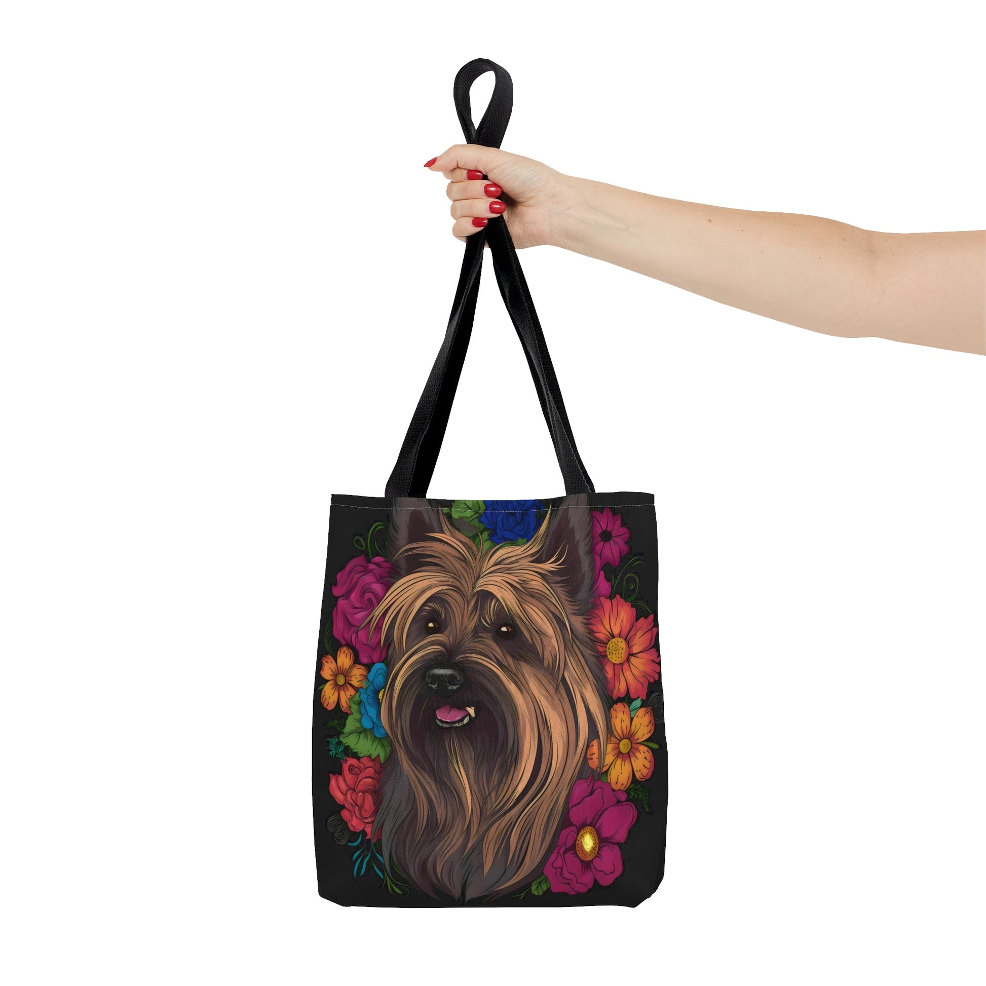 Floral Skye Terrier Tote Bag