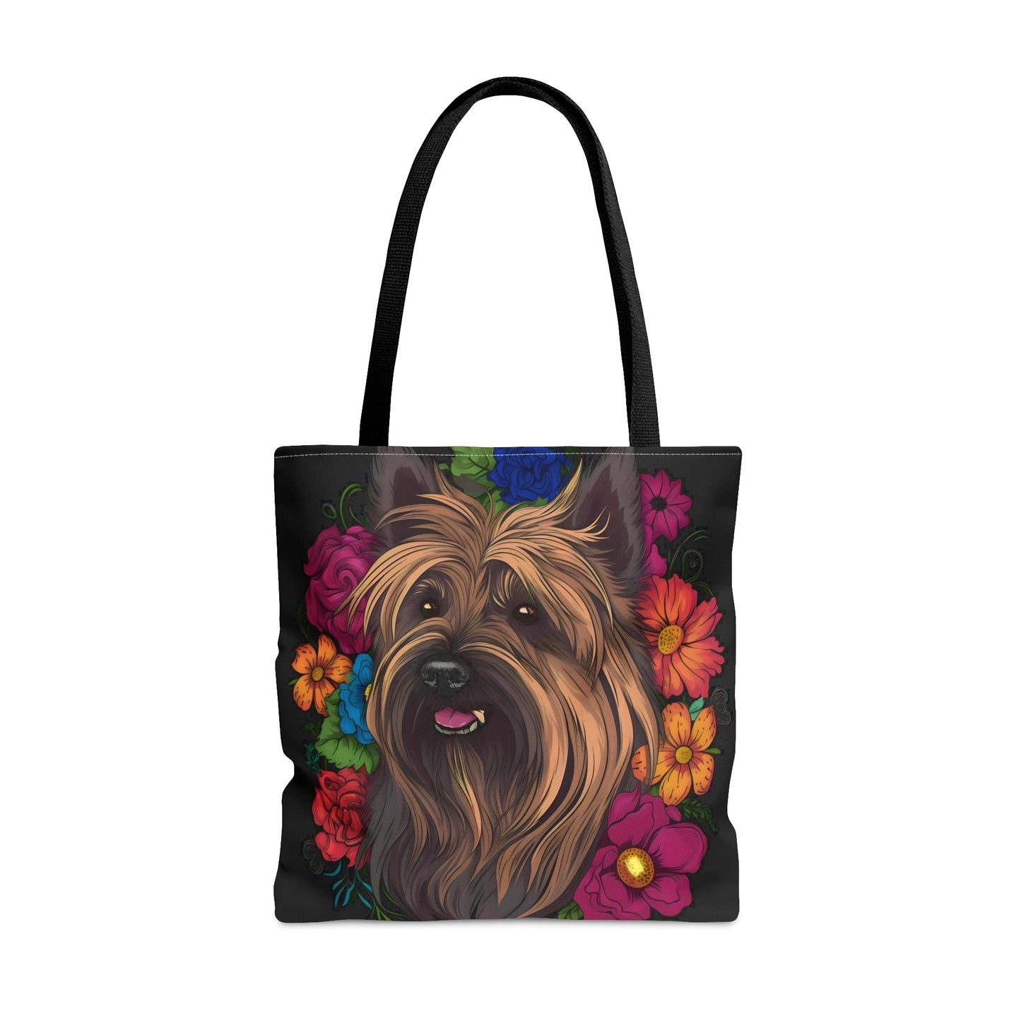 Floral Skye Terrier Tote Bag