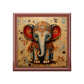 Folk Art Baby Elephant Jewelry Keepsake Box