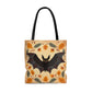 Folk Art Halloween Bat Tote Bag - Cute Cottagecore Totebag Makes the Perfect Gift