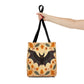 Folk Art Halloween Bat Tote Bag - Cute Cottagecore Totebag Makes the Perfect Gift