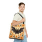 Folk Art Halloween Bat Tote Bag - Cute Cottagecore Totebag Makes the Perfect Gift