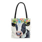 Folk Art Holstein Cow Tote Bag - Cute Cottagecore Totebag Makes the Perfect Gift