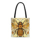 Folk Art Honey Bee Tote Bag - Cute Cottagecore Totebag Makes the Perfect Gift