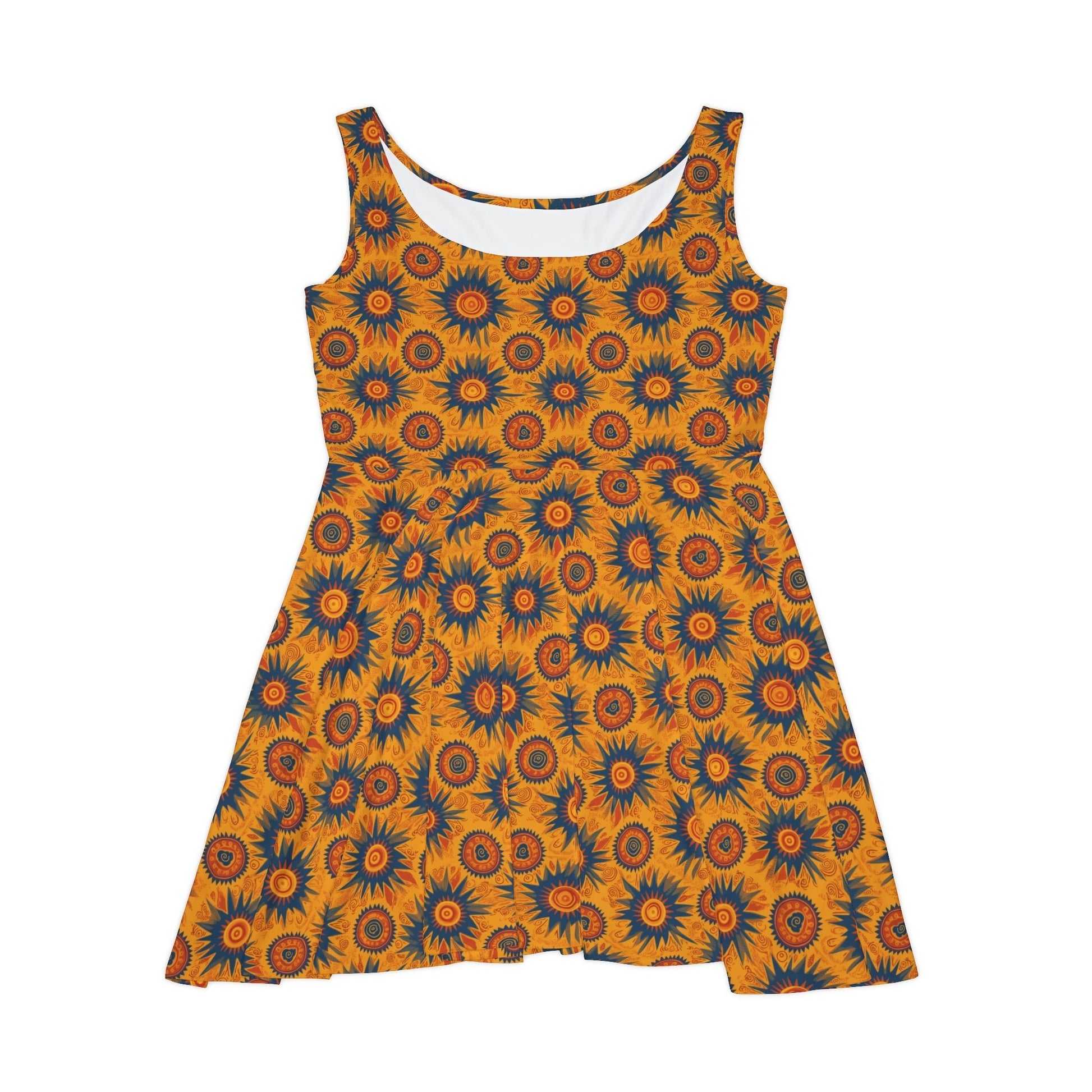 Folk Art Sun Pattern Women's Skater Dress