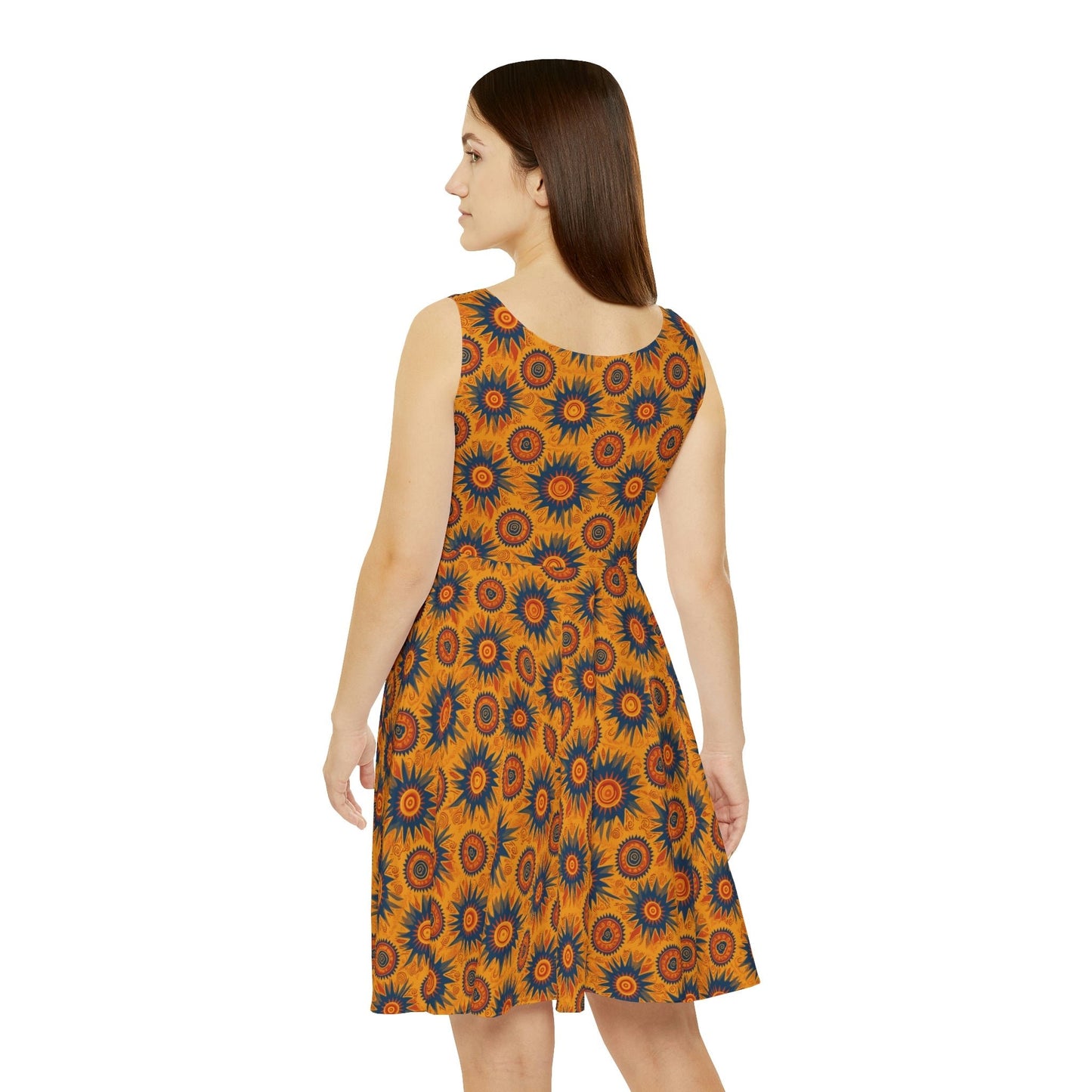 Folk Art Sun Pattern Women's Skater Dress