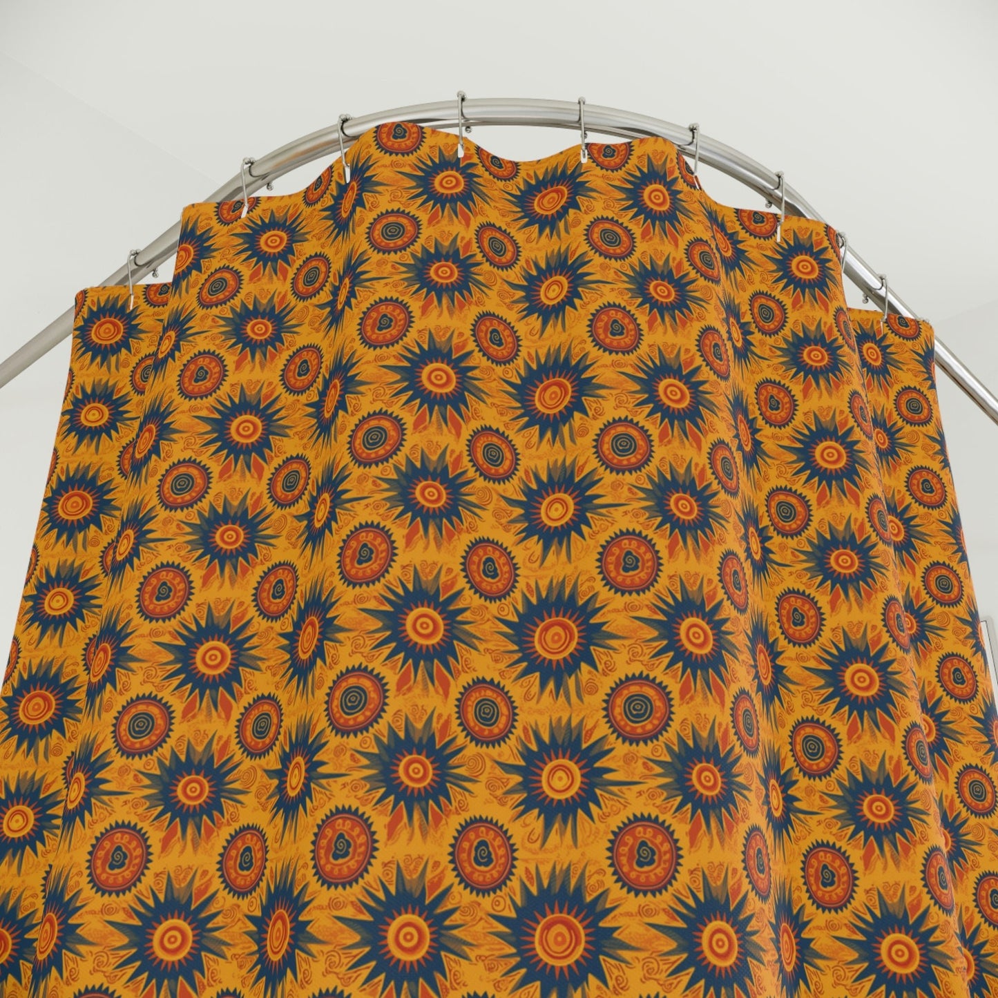 Folk Art Sun Polyester Shower Curtain