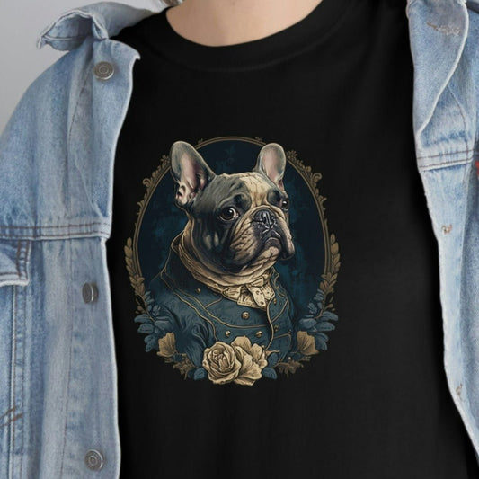 French Bulldog Portrait Cotton Tee V - a perfect gift for the frenchy lover or any bull dog fan