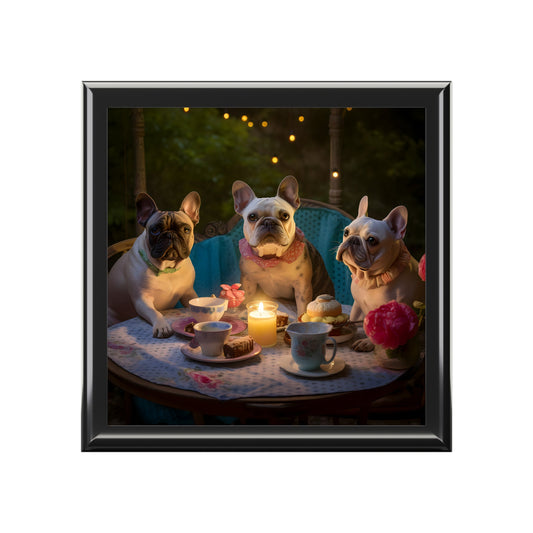 French Bulldog Tea Party Jewelry Box