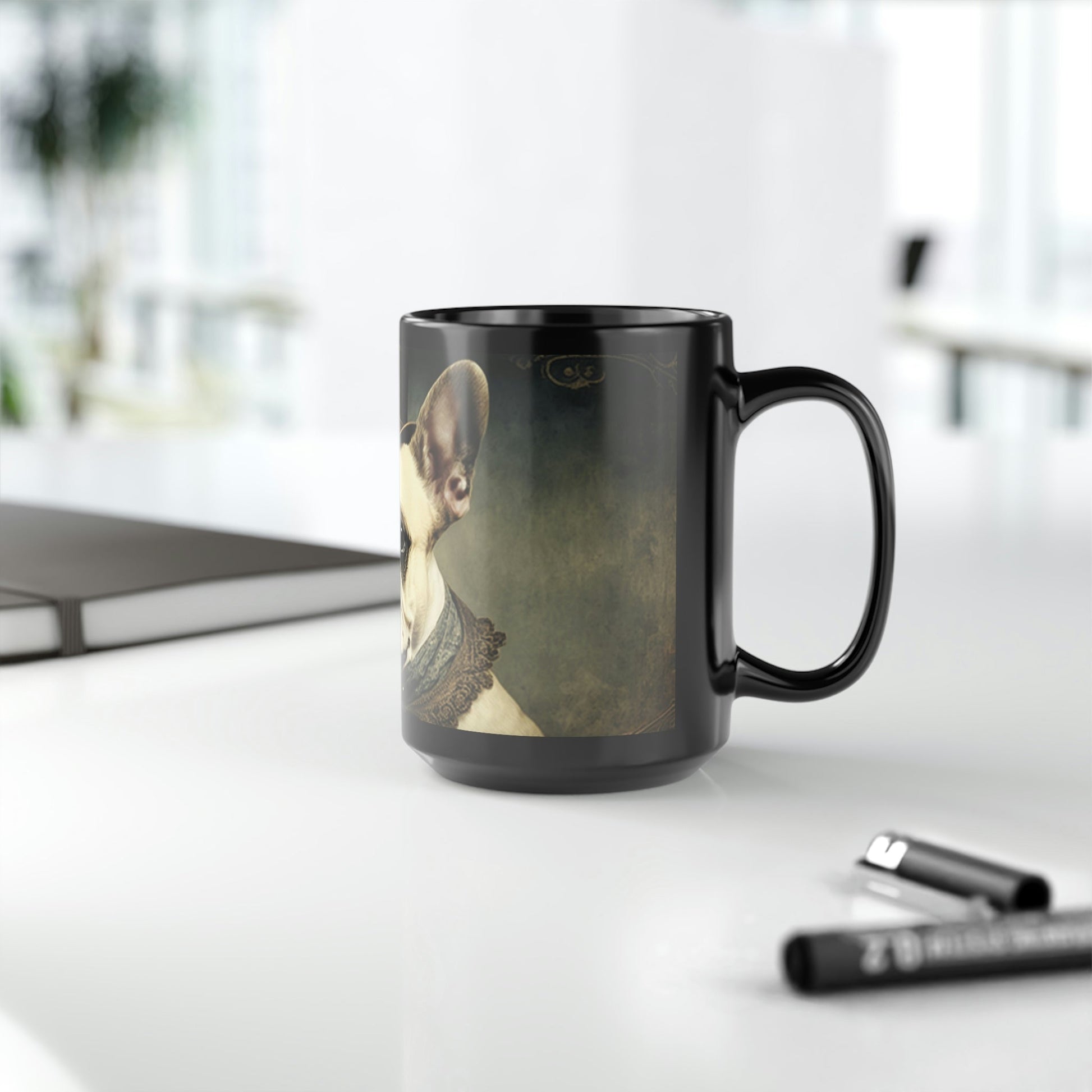 Frenchy in Paris | French Bulldog Portrait | 15 oz Coffee Mug | Perfect Gift for the Frenchie Lover