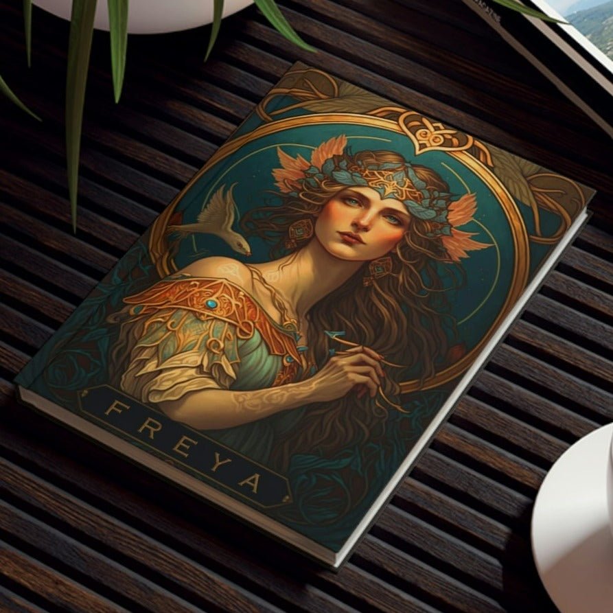 Freya the Goddess Notebook - Art Nouveau - Hard Backed Journal