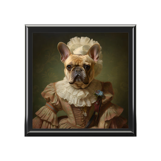 Fufu Lady French Bulldog Portrait Art Print Gift and Jewelry Box