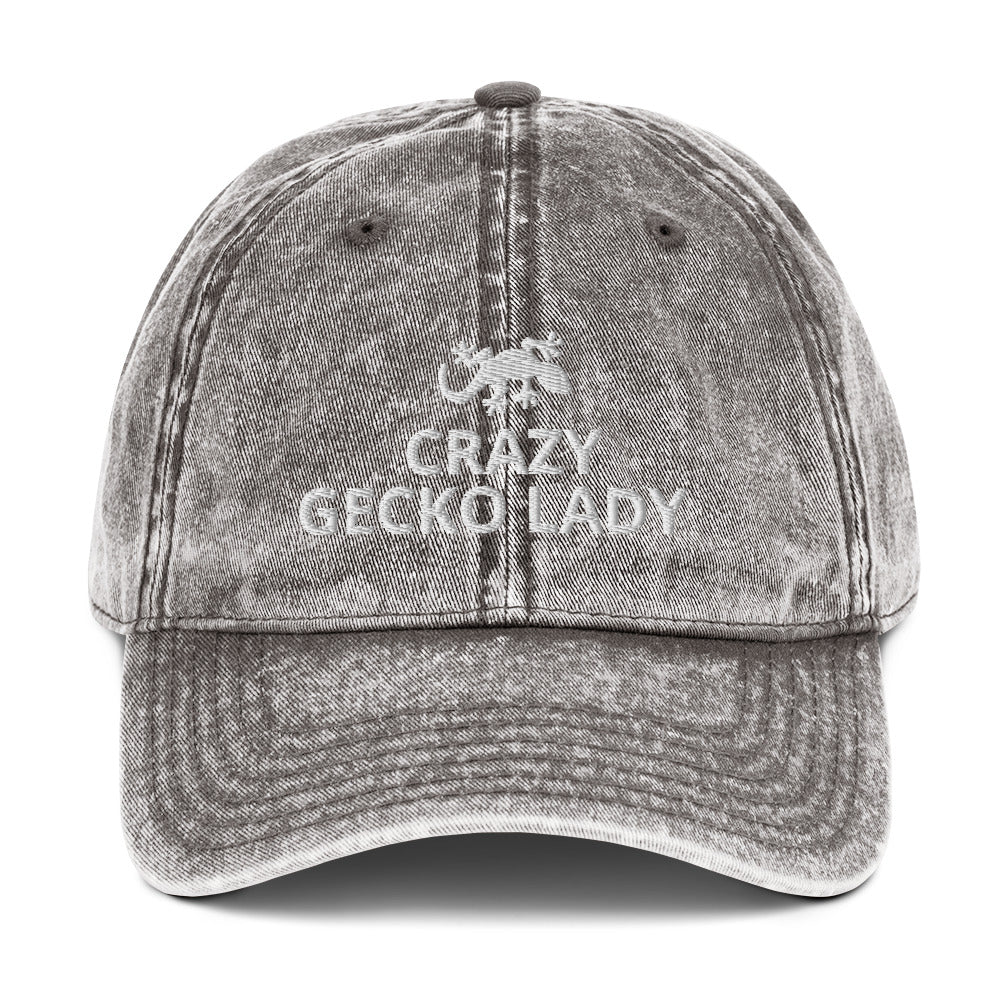 Gecko Vintage Cotton Twill Cap | Crazy Gecko Lady | Perfect gift for the Pet Gecko lover!