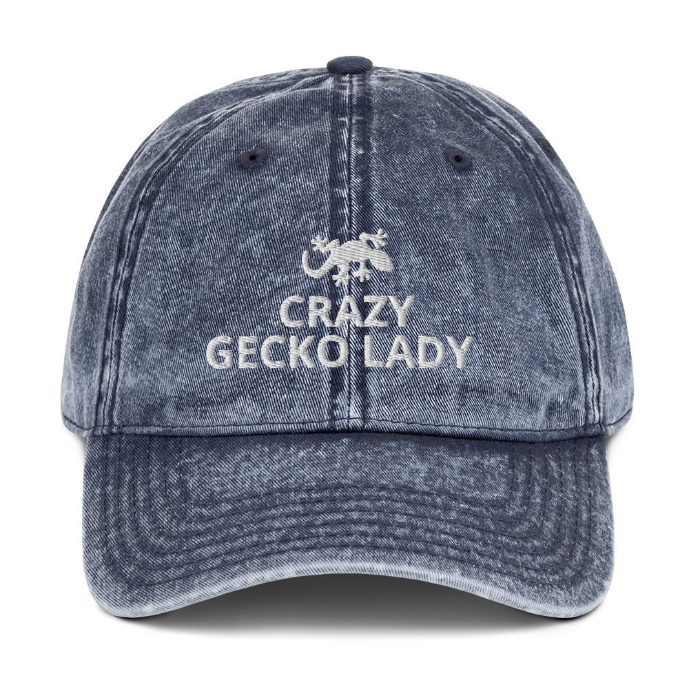Gecko Vintage Cotton Twill Cap | Crazy Gecko Lady | Perfect gift for the Pet Gecko lover!