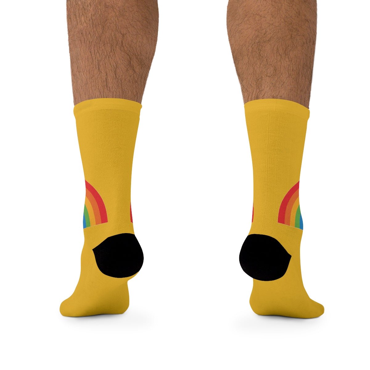 Gold Rainbow Socks Yellow Nice Sweet Groovy Fun