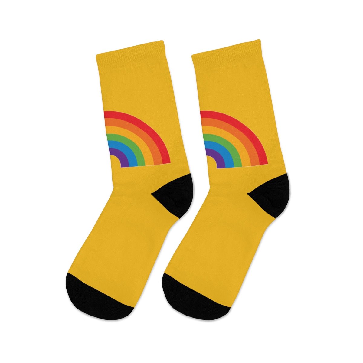 Gold Rainbow Socks Yellow Nice Sweet Groovy Fun