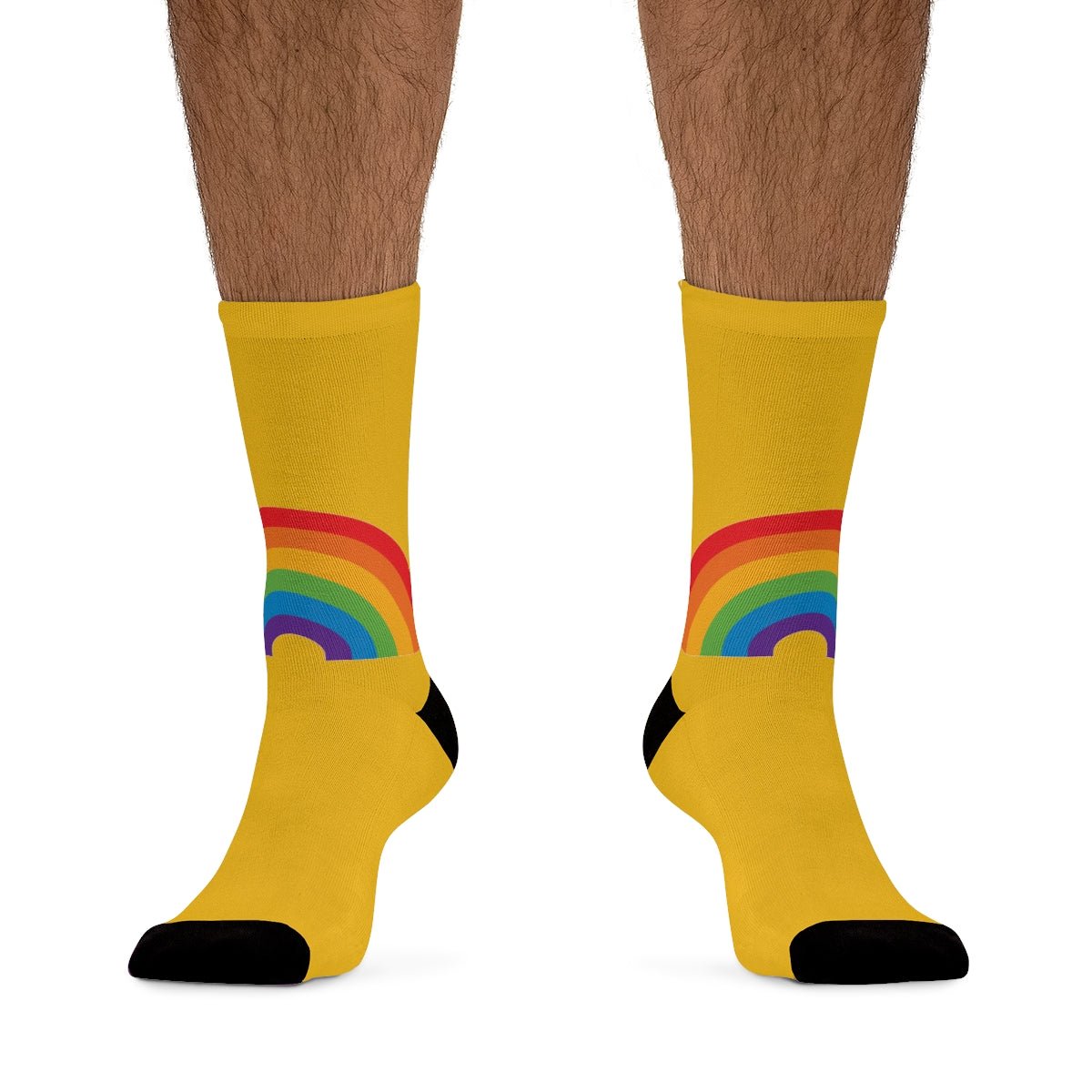 Gold Rainbow Socks Yellow Nice Sweet Groovy Fun