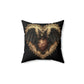 Gothic Bat Heart Design Square Pillow - Goblincore Goth Style Gift for Yourself or Your Witchy Loved Ones