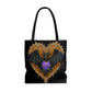 Gothic Bat Purple Heart Tote Bag - Cute Cottagecore Totebag Makes the Perfect Gift
