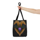 Gothic Bat Purple Heart Tote Bag - Cute Cottagecore Totebag Makes the Perfect Gift