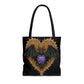 Gothic Bat Purple Heart Tote Bag - Cute Cottagecore Totebag Makes the Perfect Gift