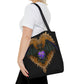 Gothic Bat Purple Heart Tote Bag - Cute Cottagecore Totebag Makes the Perfect Gift