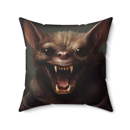 Gothic Vampire Bat Design Square Pillow - Goblincore Goth Style Gift for Yourself or Your Witchy Loved Ones