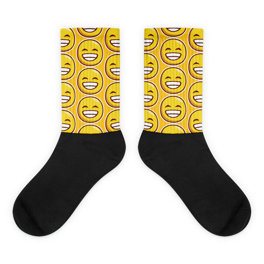 Grinning Emoji Socks smiling Yellow Cheery Funny Happy Cute Gift Warm Cozy