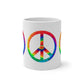 Groovy! From Solid Black To Multicolor Peace Sign When Filled, A Color Changing Mug
