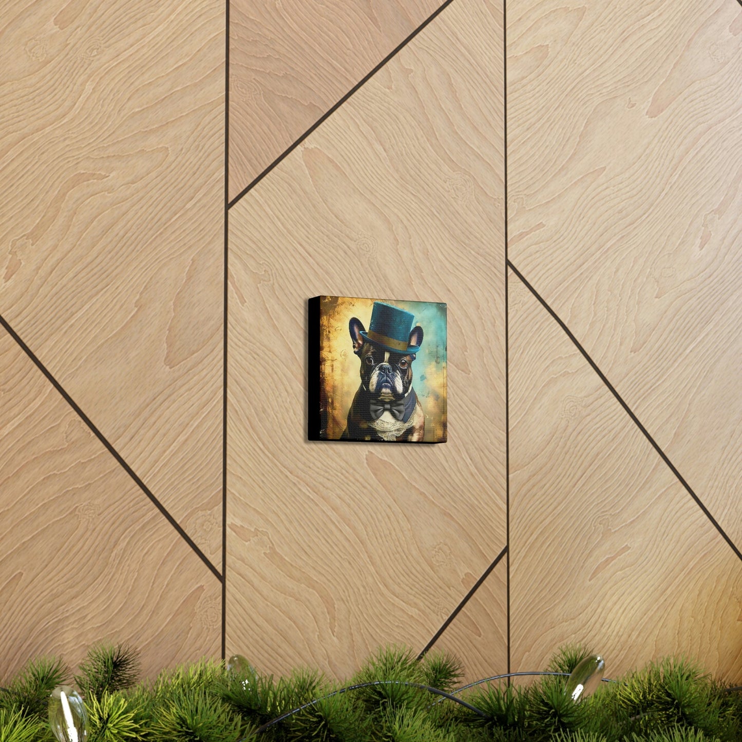 Grunge French Bulldog Gentleman Canvas Gallery Wraps