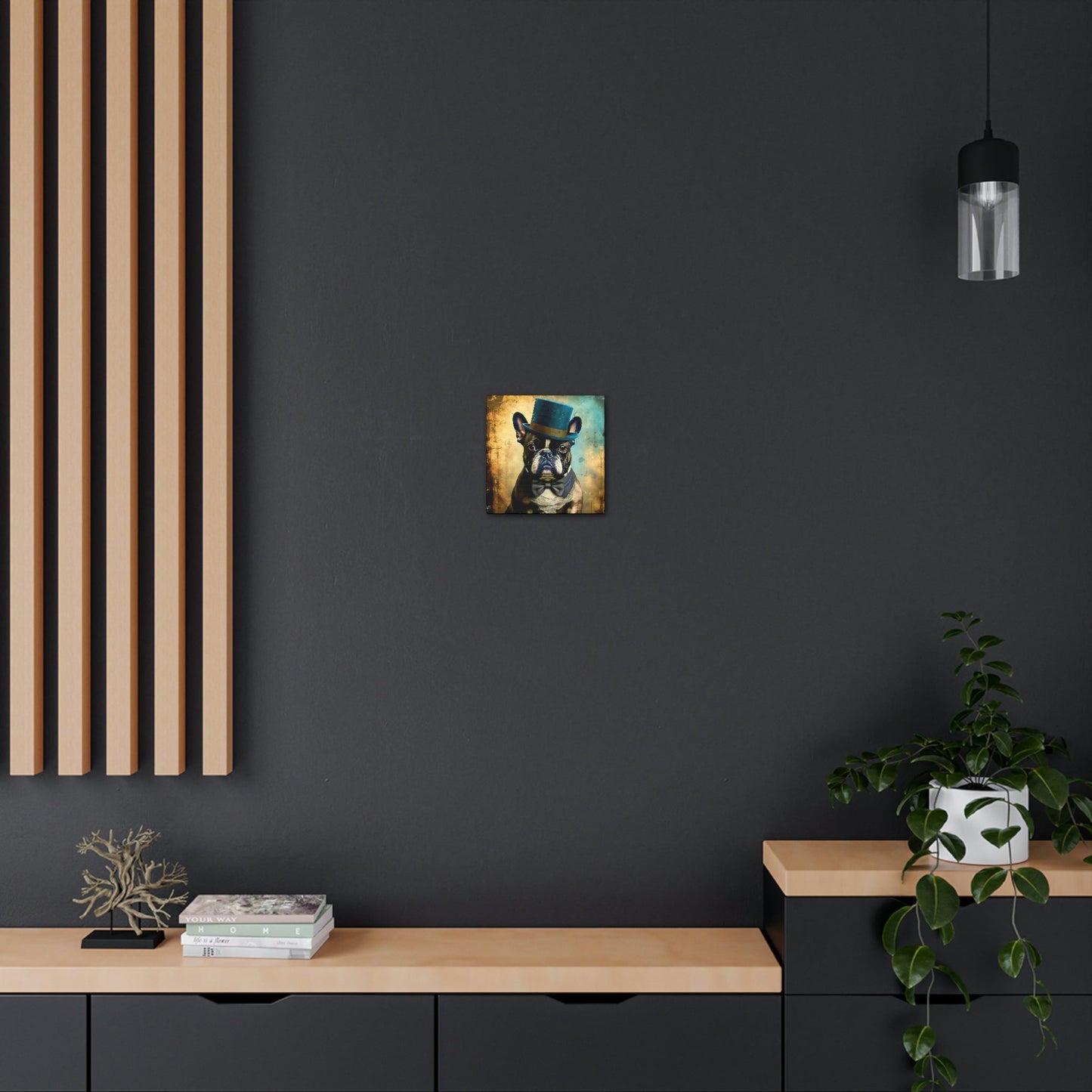 Grunge French Bulldog Gentleman Canvas Gallery Wraps