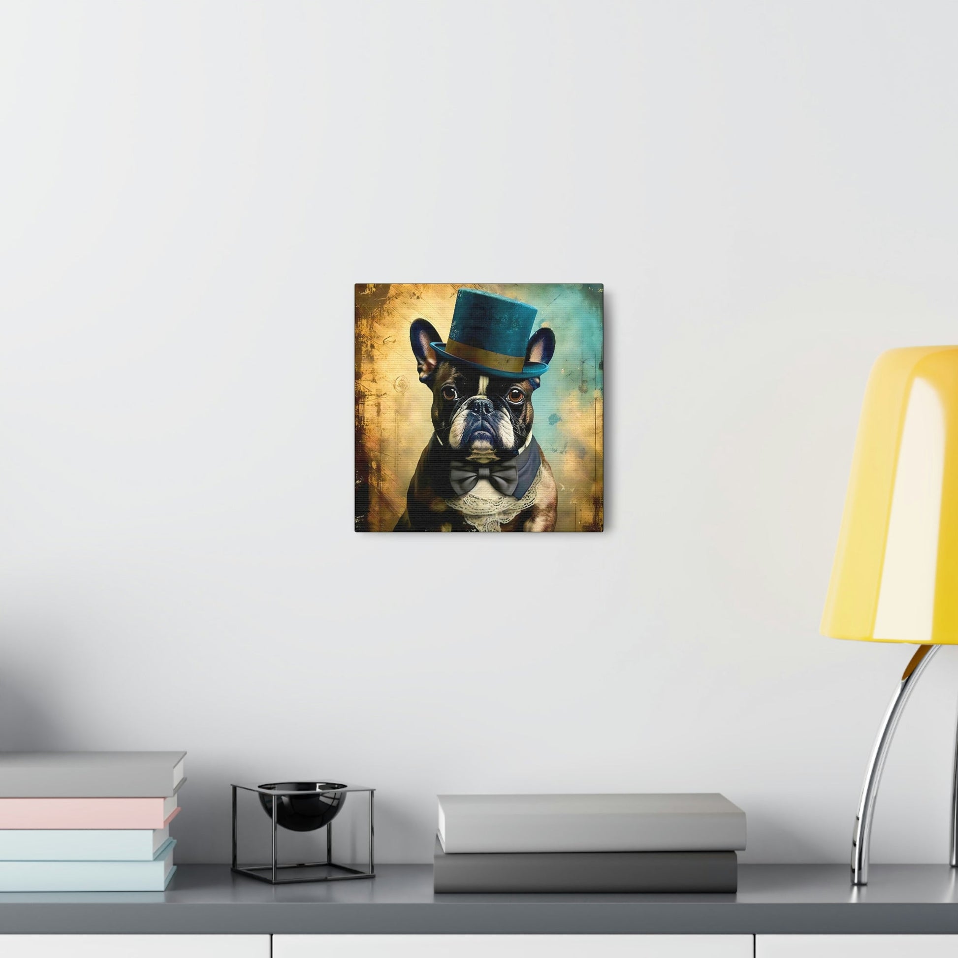 Grunge French Bulldog Gentleman Canvas Gallery Wraps