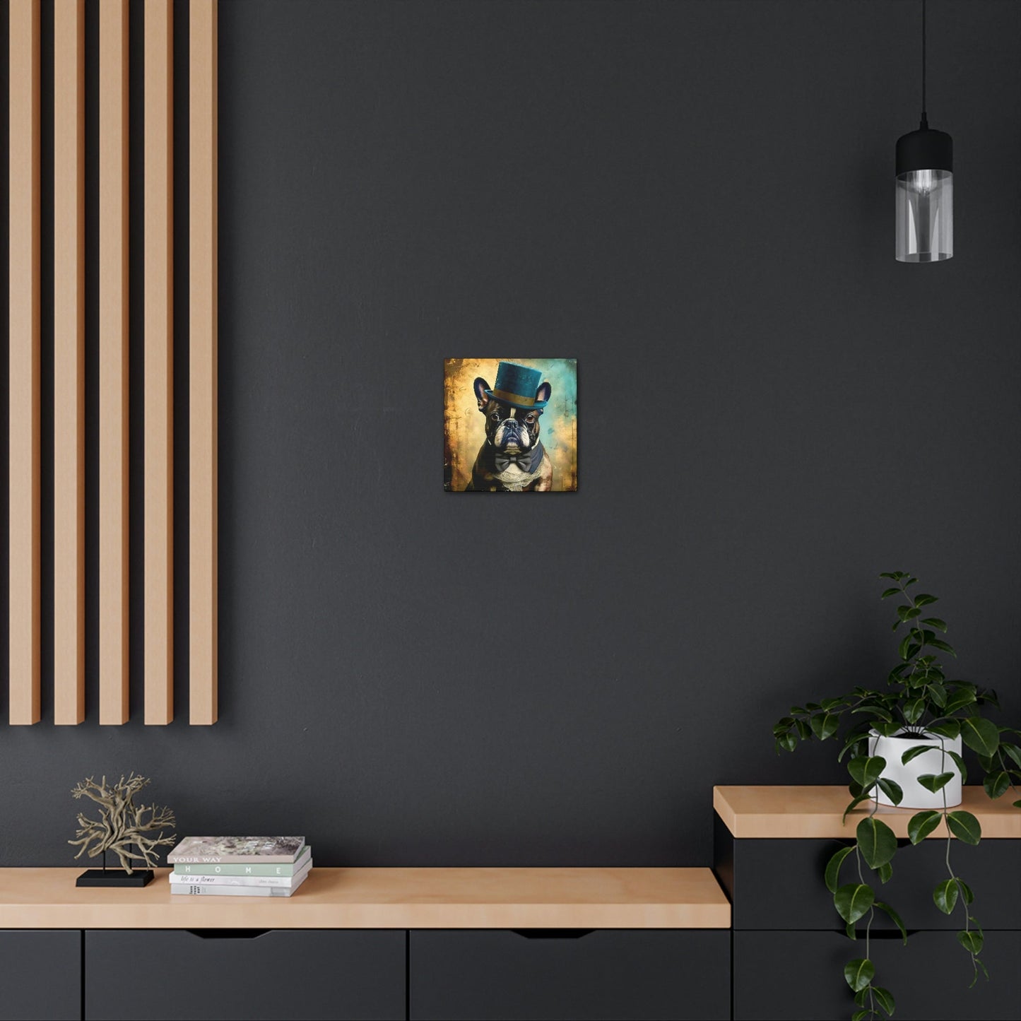 Grunge French Bulldog Gentleman Canvas Gallery Wraps