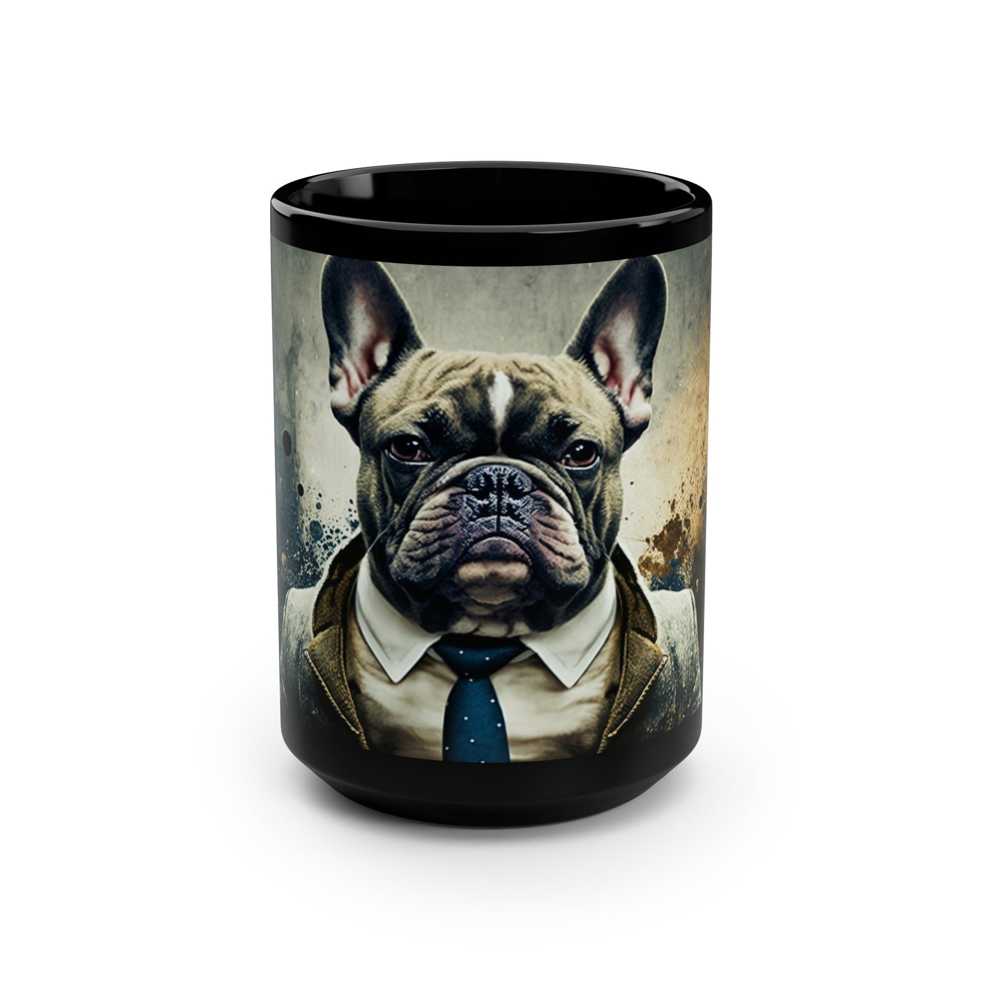 Grunge French Bulldog Portrait | 15 oz Coffee Mug | Perfect Gift for the Frenchie Lover