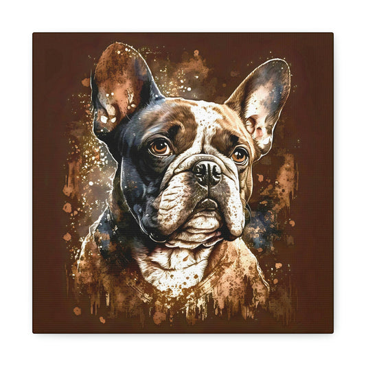 Grunge Vintage Victorian "Hank" French Bulldog Canvas Gallery Wraps