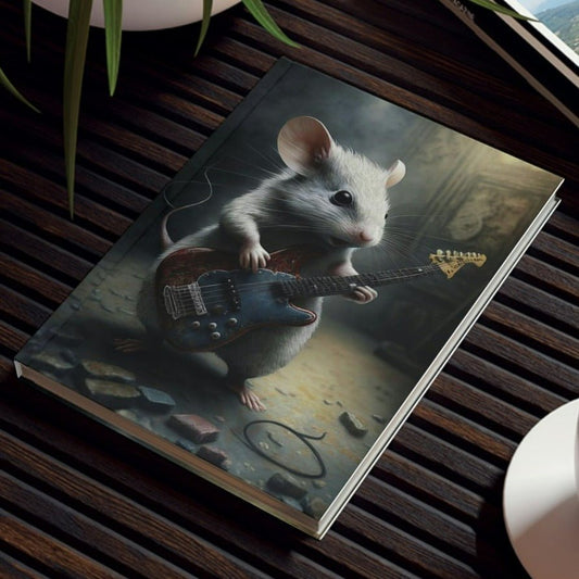 Guitar Playing Mouse Hard Backed Journal
