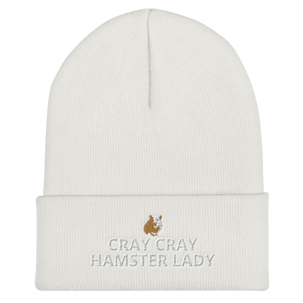 Hamster Cuffed Beanie | Cray Cray Hamster Lady | Perfect gift for the Pet Hamster lover! | Multiple Hat Colors Available