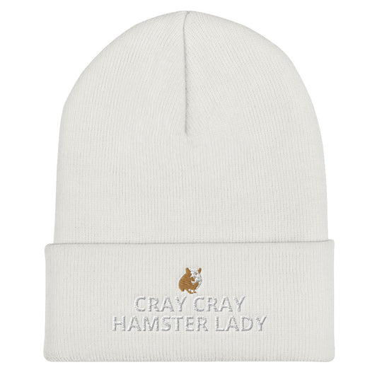 Hamster Cuffed Beanie | Cray Cray Hamster Lady | Perfect gift for the Pet Hamster lover! | Multiple Hat Colors Available