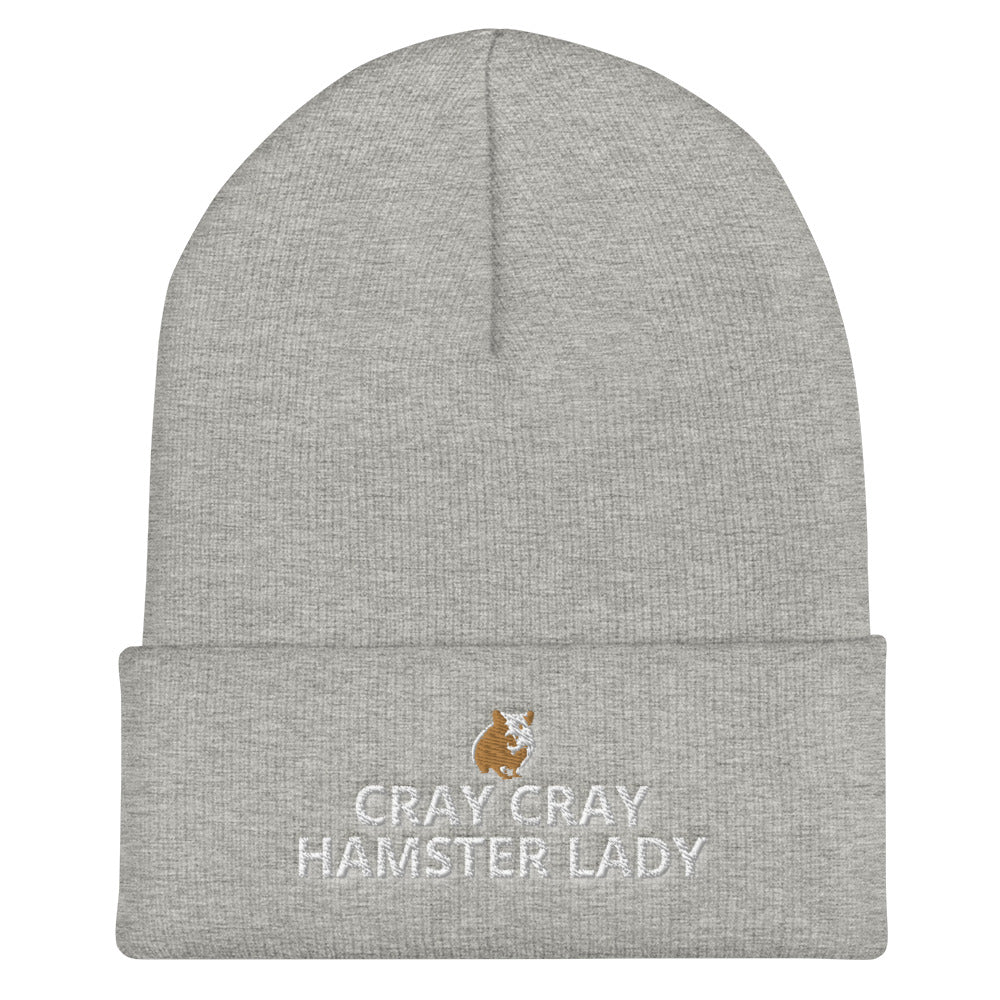 Hamster Cuffed Beanie | Cray Cray Hamster Lady | Perfect gift for the Pet Hamster lover! | Multiple Hat Colors Available