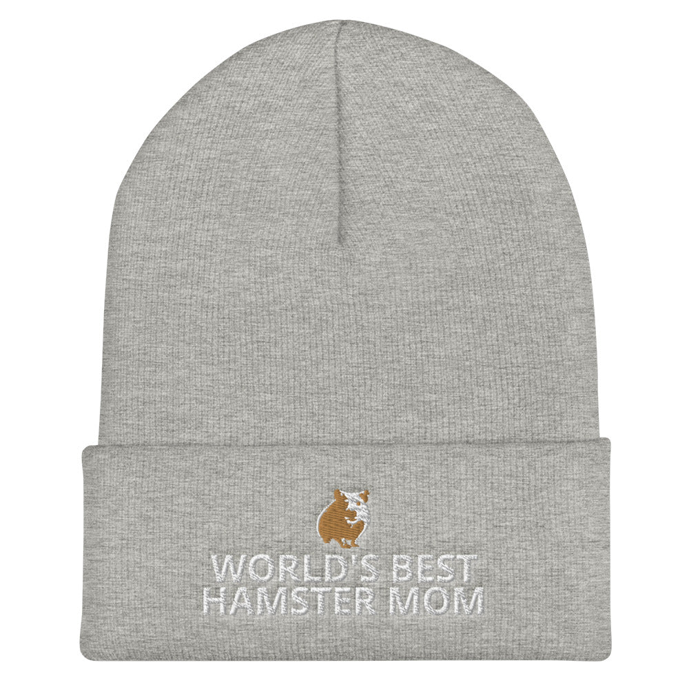 Hamster Cuffed Beanie | World's Best Hamster Mom | Perfect gift for the Pet Hamster lover!