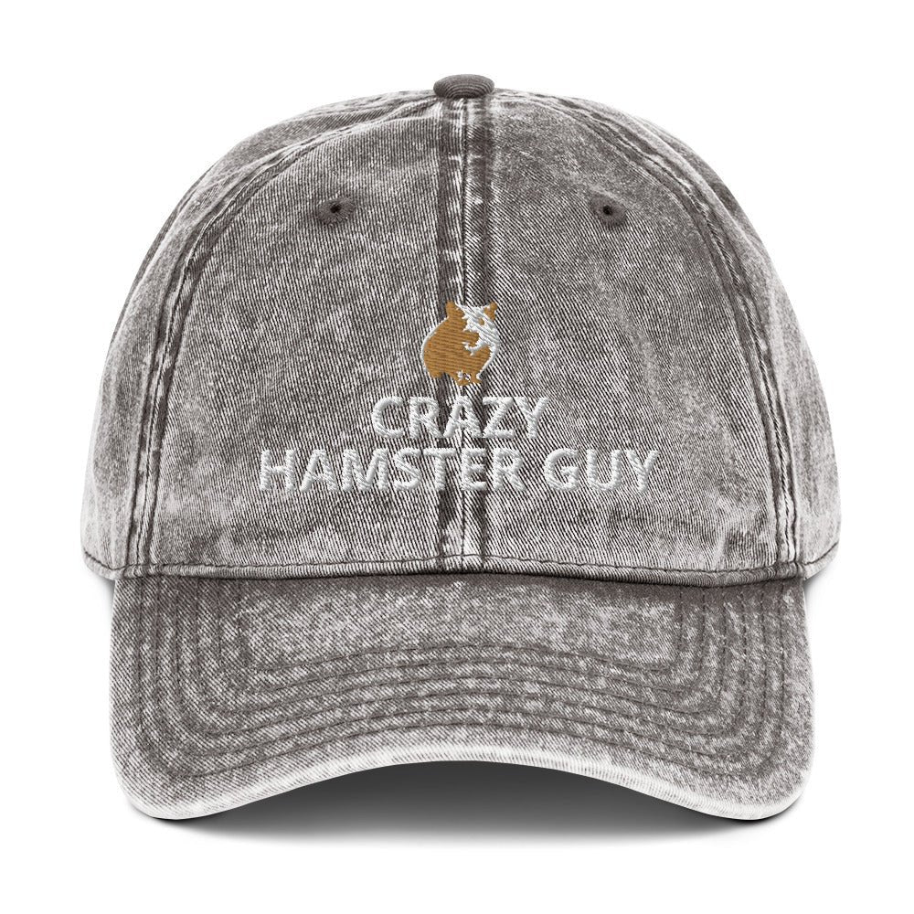 Hamster Vintage Cotton Twill Cap | Crazy Hamster Guy | Perfect gift for the Pet Hamster lover! | Multiple Hat Colors Available