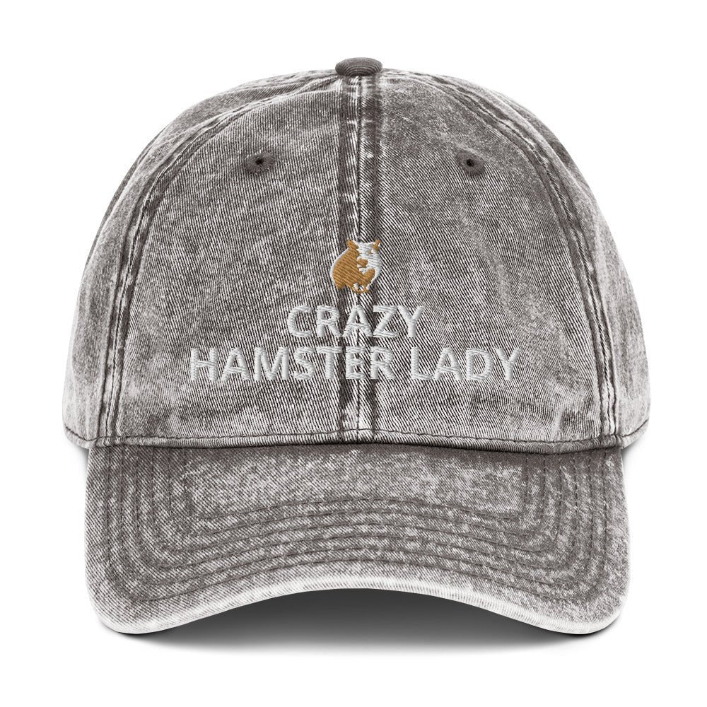 Hamster Vintage Cotton Twill Cap | Crazy Hamster Lady | Perfect gift for the Pet Hamster lover! | Multiple Hat Colors Available