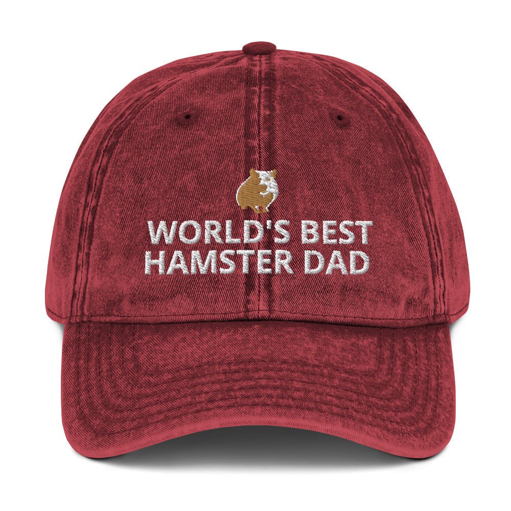 Hamster Vintage Cotton Twill Cap | World's Best Hamster Dad | Perfect gift for the Pet Hamster lover!