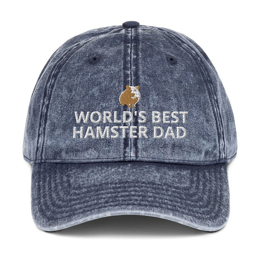 Hamster Vintage Cotton Twill Cap | World's Best Hamster Dad | Perfect gift for the Pet Hamster lover!