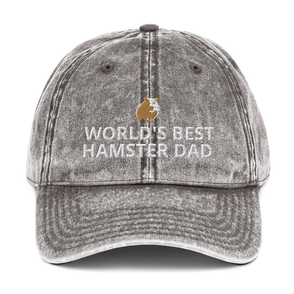 Hamster Vintage Cotton Twill Cap | World's Best Hamster Dad | Perfect gift for the Pet Hamster lover!