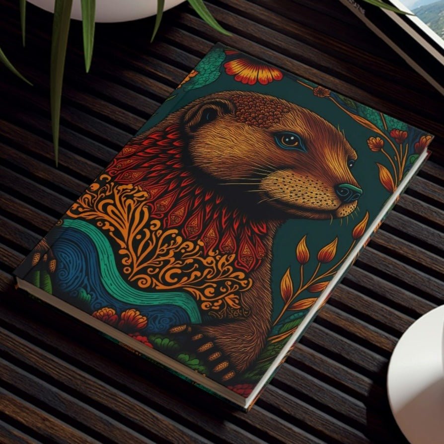 Hand Paint Otter Hard Backed Journal