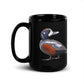 Harlequin Duck Black Glossy Ceramic Mug