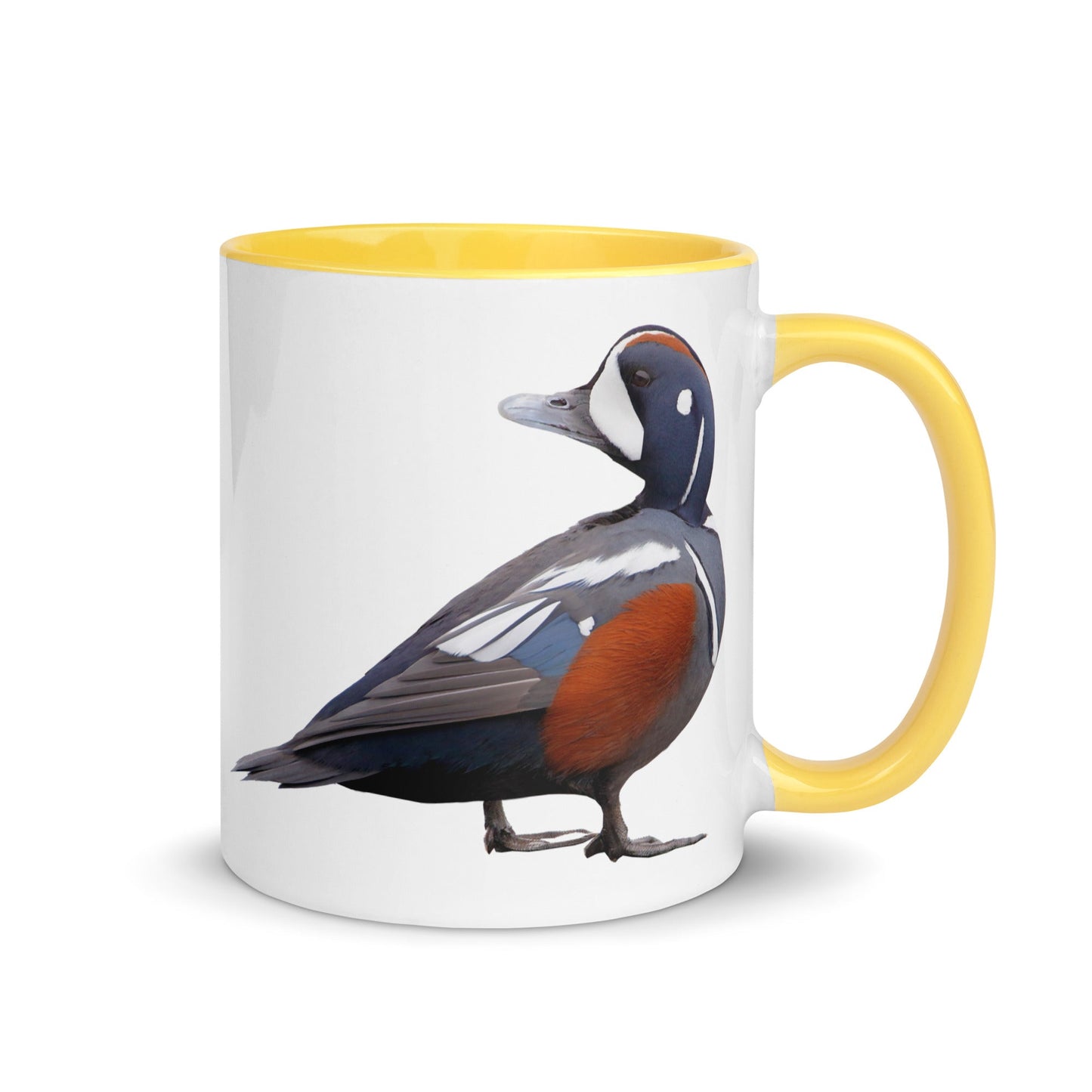 Harlequin Ducks Ceramic Mug with Color Inside
