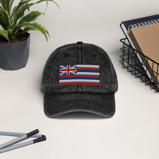 Hawaii Flag Vintage Cotton Twill Cap