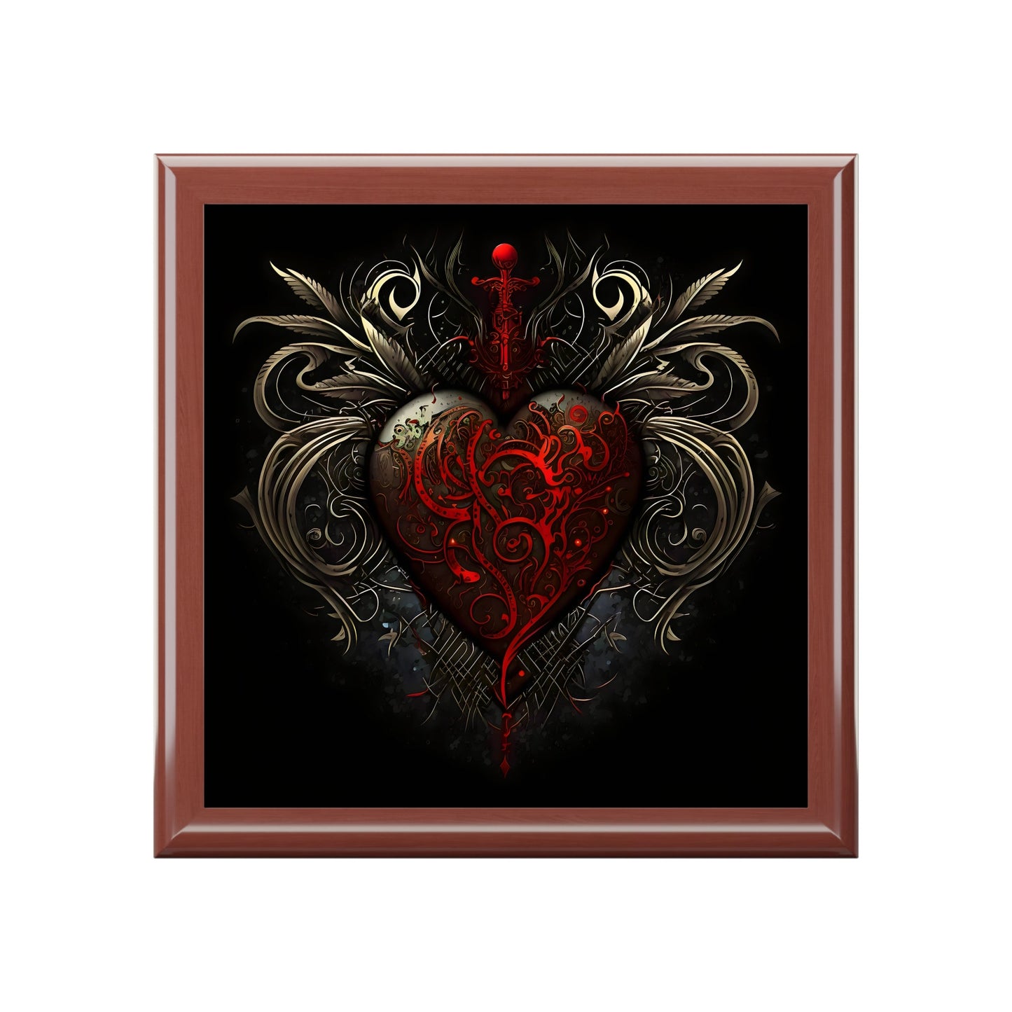 Heart & Dagger Tattoo Art Jewelry and Gift Box